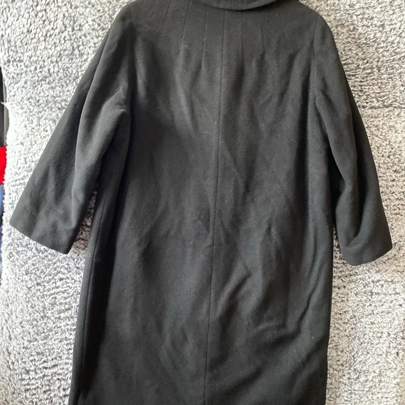 Women’s 100 percent Black Cashmere Overcoat Size M - Picture 5 of 16